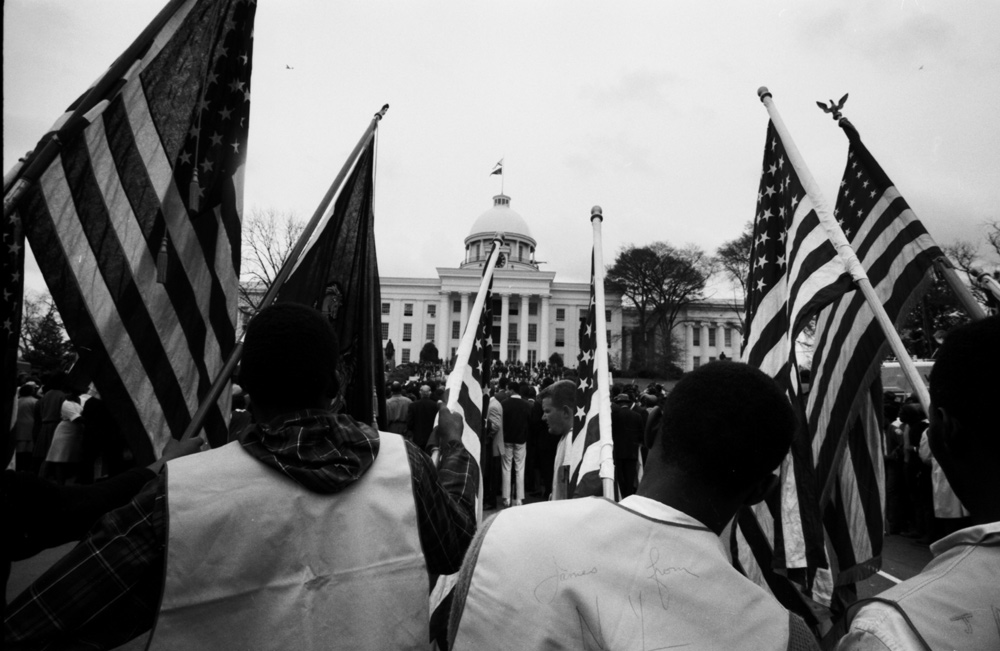 Large protest outside of a state capitol building