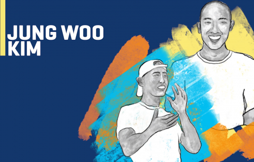 Jung Woo Kim and illustration of him