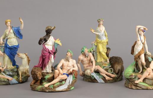 porcelain figurines featuring one man and one woman each