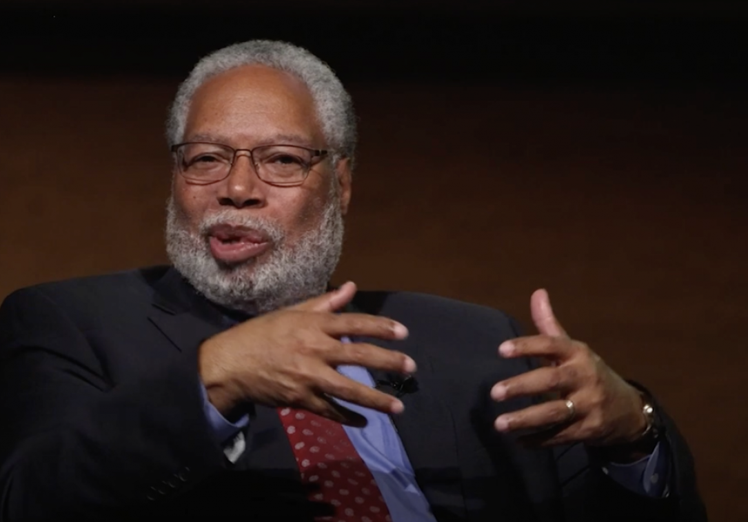 Lonnie Bunch speaks on the panel in New York City.